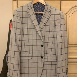 ONLY WORN ONCE!! Grey & Blue Sport Coat